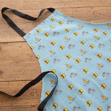 Load image into Gallery viewer, Cute Blue Bee Apron-kids. 100% Cotton & Made In The UK.