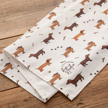 Load image into Gallery viewer, Sausage Dog/ Dachshund Tea Towel. 100% Cotton & Made In The UK.