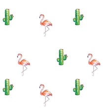 Load image into Gallery viewer, Flamingo And Cactus Tea Towel. 100% Cotton. Made In The UK.