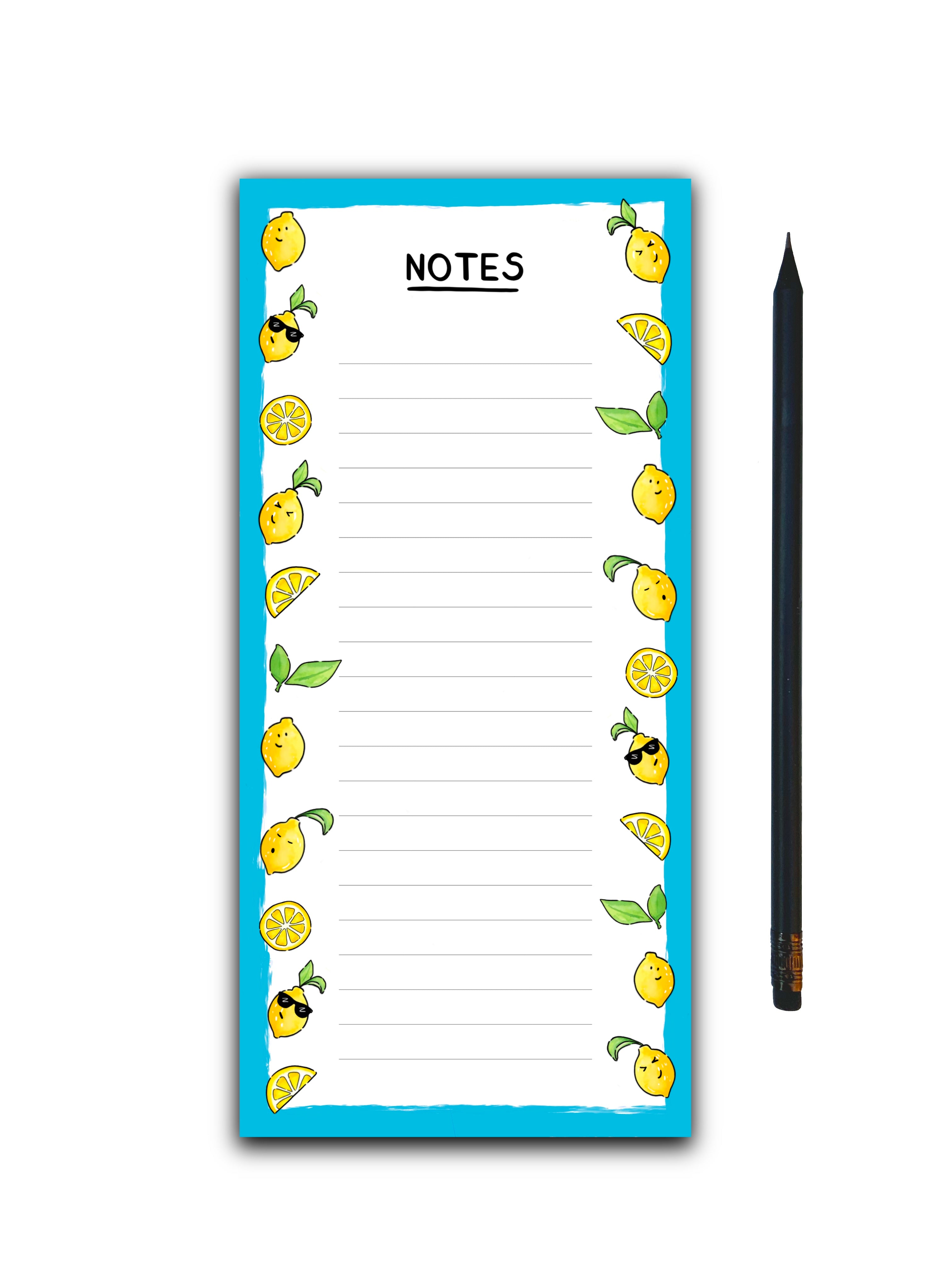 Cool Summer Lemon Notepad DL- Magnetic Option – Meg Lillicrap Studio