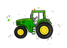 Load image into Gallery viewer, Green Tractor Print. Personalised Options. John Deere
